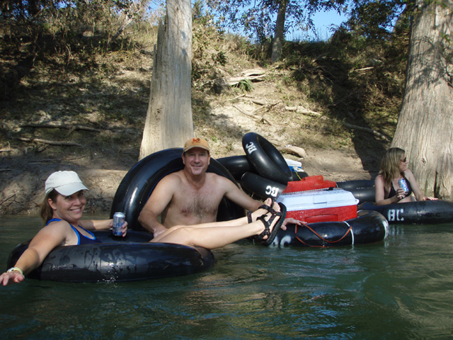 Tubing on the river in Boerne